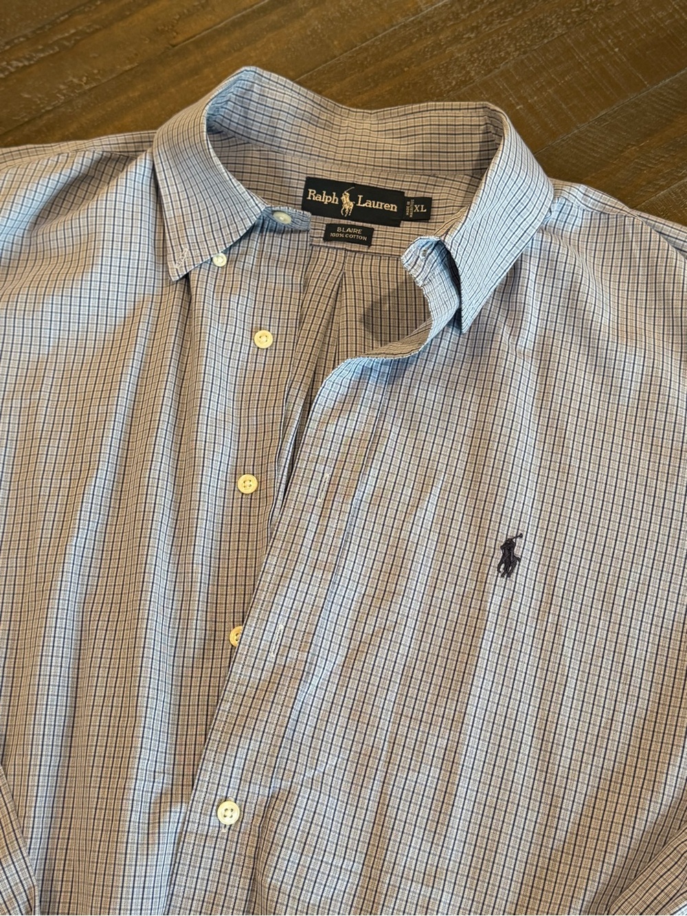 Ralph Lauren Blaire Men’s XL Blue Plaid Check Button Down Shirt